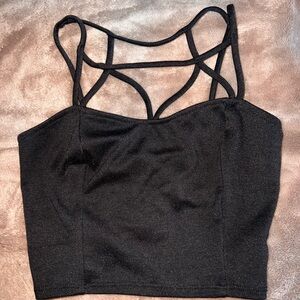 Black Strappy Crop Top!